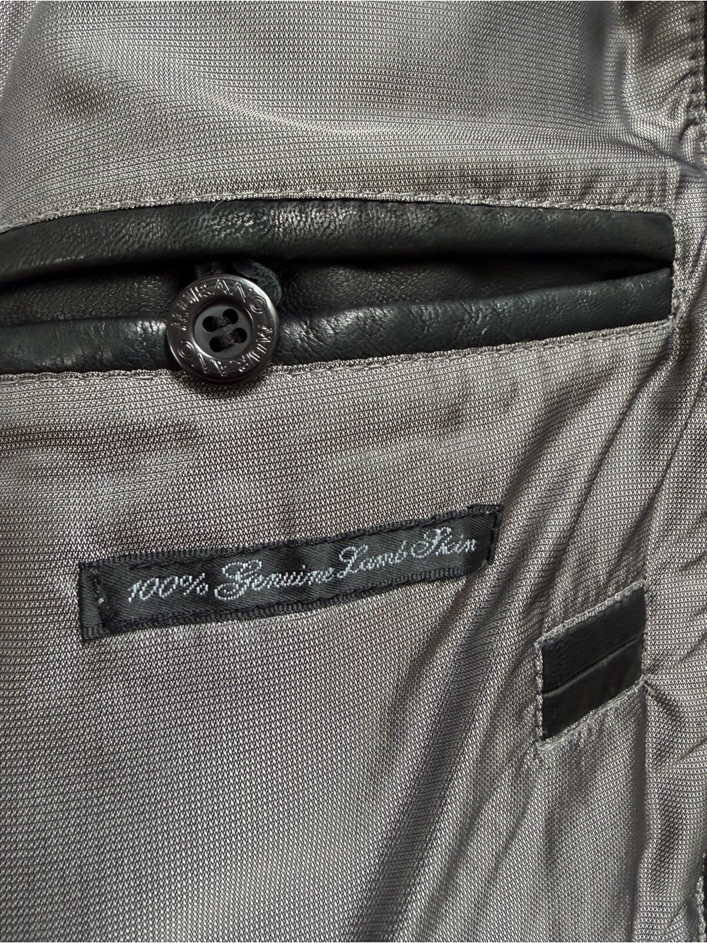 Murano XL Black Genuine Lambskin Leather Jacket 90s Y2K - Picture 6 of 14